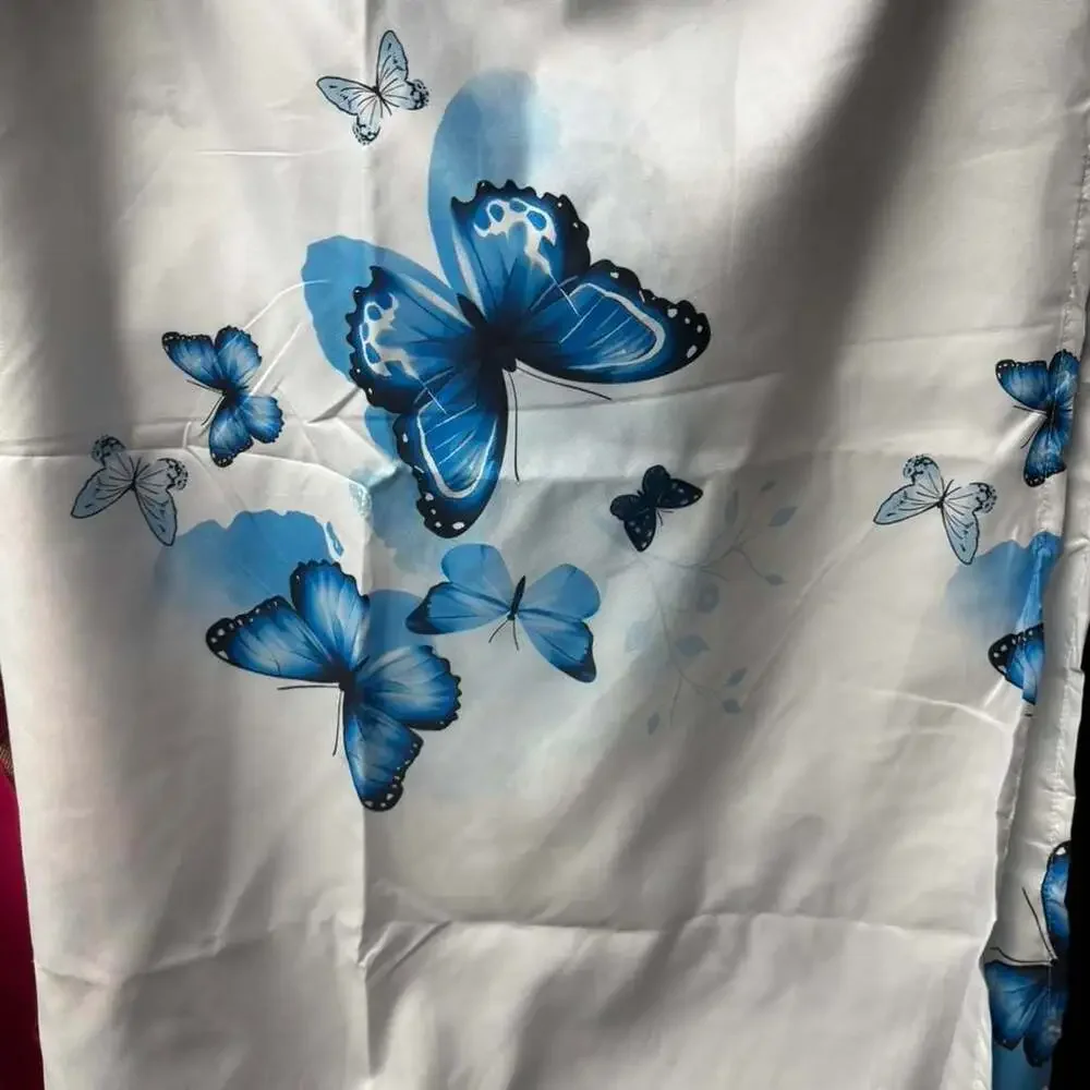 Blue Butterfly Bed Sheet Set 4-Piece Queen Bedding